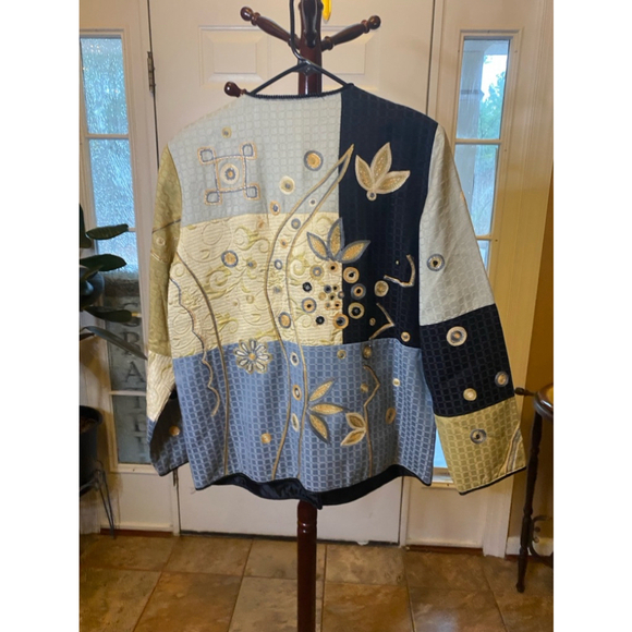 Indigo Moon oversized blazer/jacket floral design size S - Picture 6 of 6